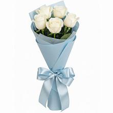 Букет 5 Белых роз Проуд в Рудне Волгоградской области