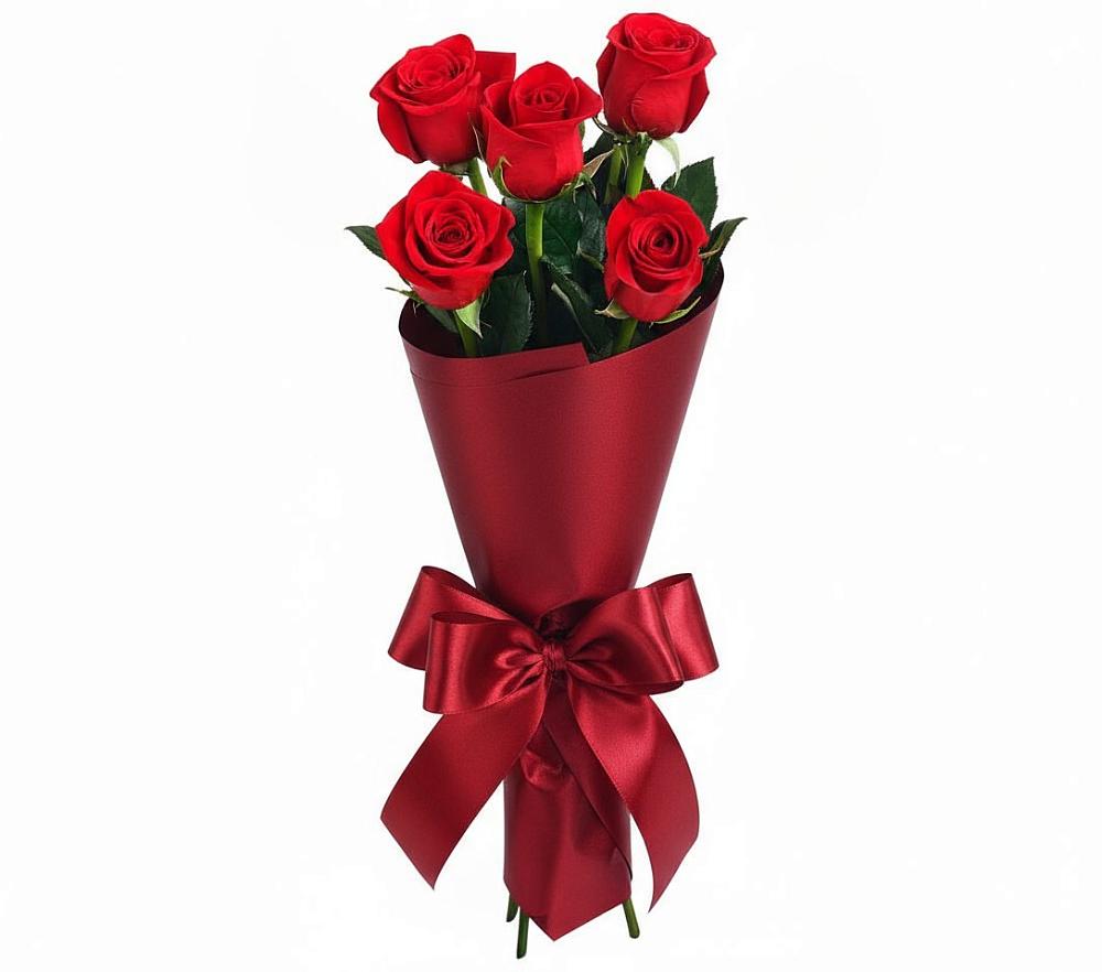 Букет 5 Красных роз Эдлесс Лав в Рудне Волгоградской области