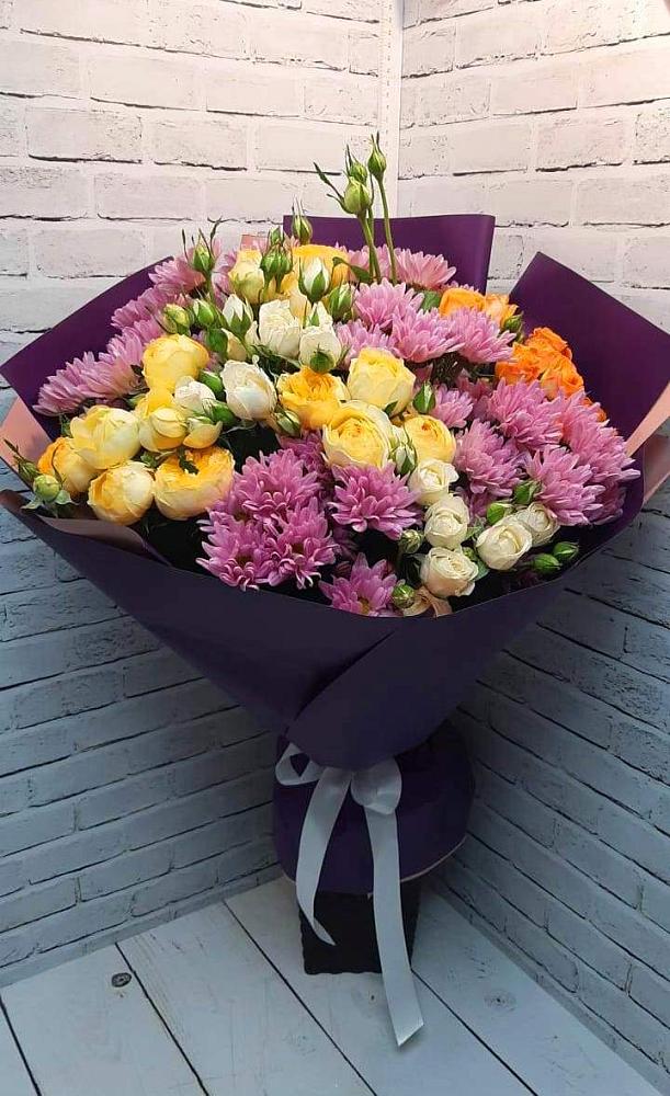 Букет цветов из: Хризантемы и Розы в Рудне Волгоградской области