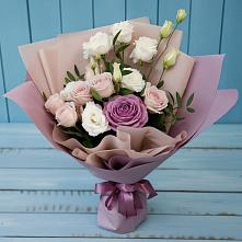Букет цветов из:  Розы и Лизиантусы в Рудне Волгоградской области