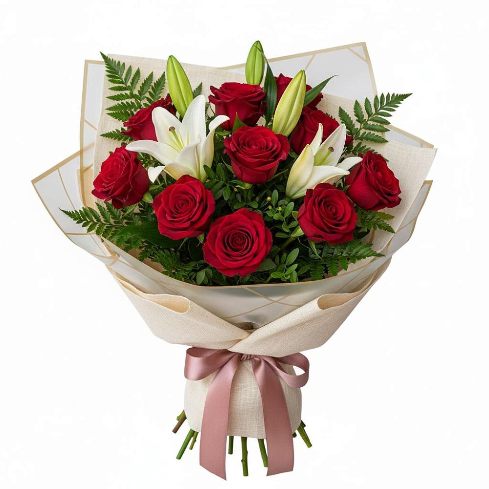 Букет цветов из: Лилии и Розы в Рудне Волгоградской области