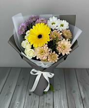 Букет цветов из:  Розы, Герберы и Хризантемы #REPLACE_PRED# Рудне Волгоградской области