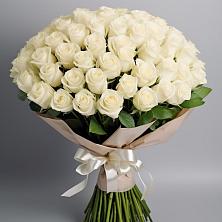 Букет 101 беля роза Белоснежка в Рудне Волгоградской области