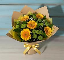 Букет цветов из:  Герберы и Хризантемы в Рудне Волгоградской области
