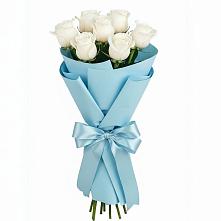 Букет 7 белых роз Проуд в Рудне Волгоградской области