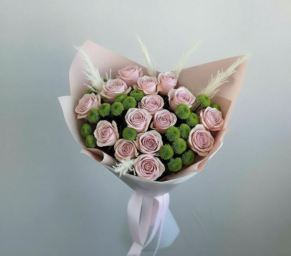 Букет цветов из: Розы и Хризантемы в Рудне Волгоградской области