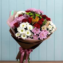 Букет цветов из:  Розы, Хризантемы и Альстромерии в Рудне Волгоградской области
