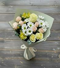 Букет цветов из:  Альстромерии, Розы и Хризантемы в Рудне Волгоградской области