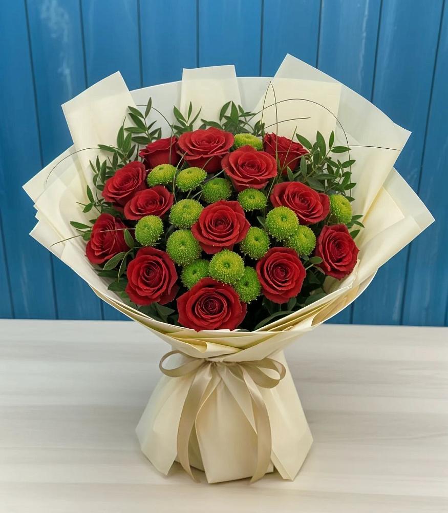 Букет цветов из: Розы и Хризантемы в Рудне Волгоградской области